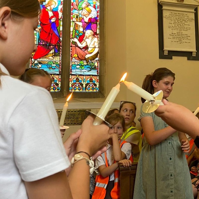 'The Light Ceremony' with the Year 6s at the End of Year service (1)